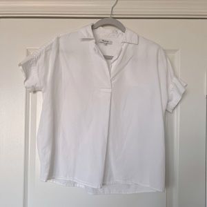 Madewell White Park Popover Shirt, XS